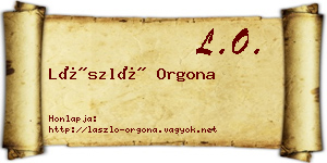 László Orgona névjegykártya